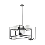 34″ Black Geometric Cage Pendant