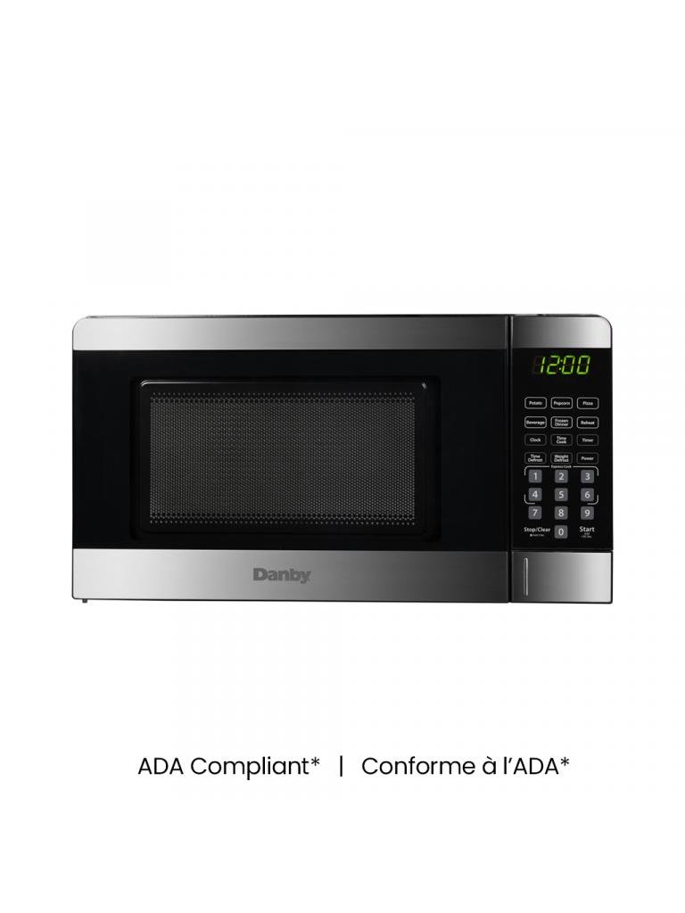 Danby 0.7 cu. ft. Countertop Microwave in Stainless Steel - DBMW0720ASD Danby 0.7 cu. ft. Countertop Microwave Stainless Steel | 700W | 6 Sensor Cook Menus | Independent Hotel Approved - Image 1