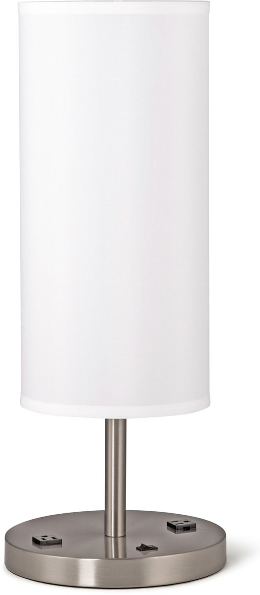 STX-2456ET.jpg Cylinder End Table Lamp, Brushed Nickel - Image 1