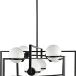 34″ Black Geometric Cage Pendant