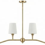 Brushed Brass 4-Light Curved-Arm Chandelier