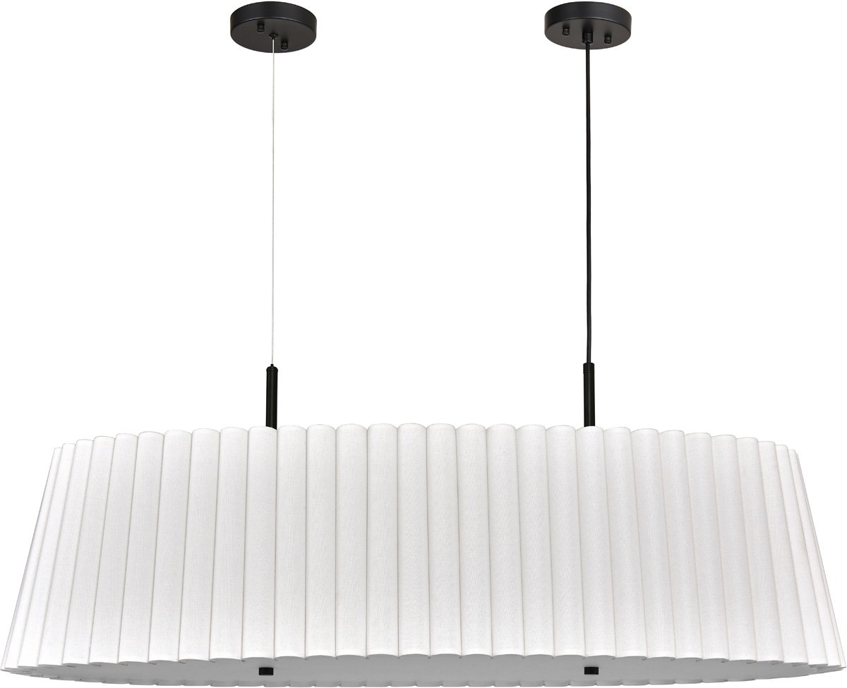 STX-CL633.jpg 45″ Matte Black Pleated Drum Pendant - Image 1