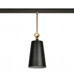 86″ Matte Black & Brass 3-Light Cone Linear Pendant