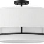 Banded Tiered Double Drum Semi-Flush Mount