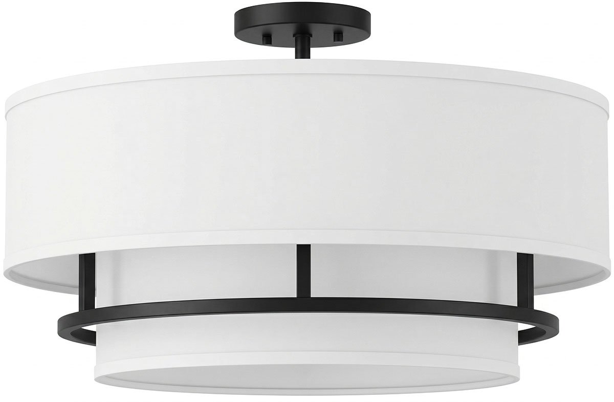 STX-CL977-PS.jpg Banded Tiered Double Drum Semi-Flush Mount - Image 1