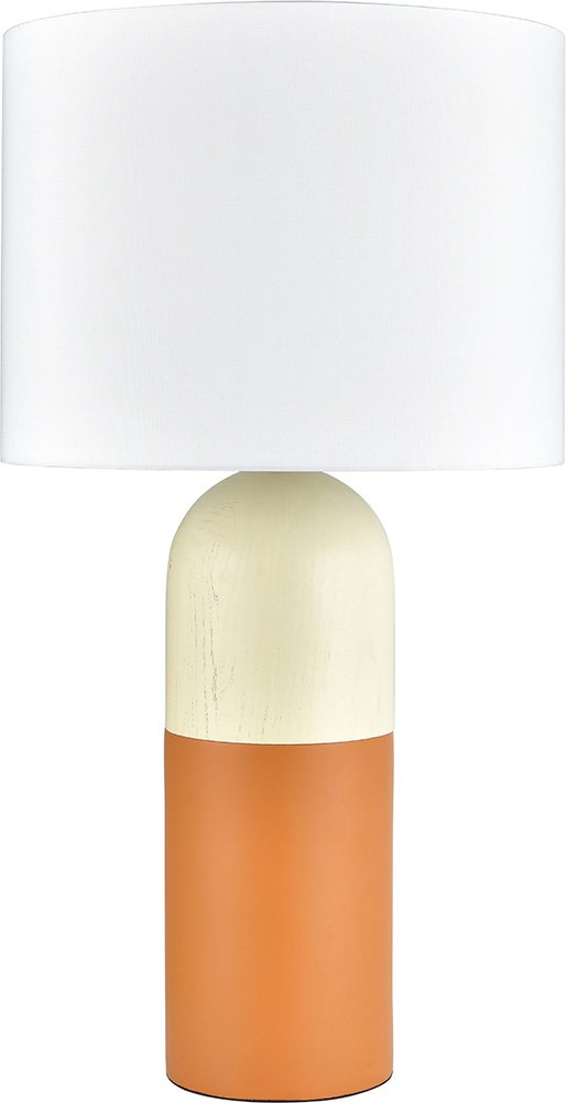 STX-DL402-SEA.jpg Two-Tone Cylinder Table Lamp, Burnt Orange - Image 1