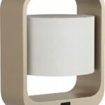 Champagne Powder Coat Desk Lamp with Fabric Shade