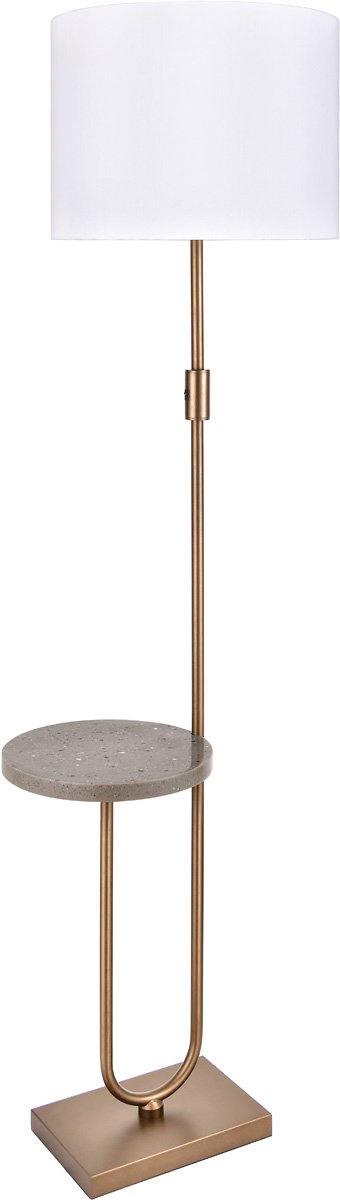 STX-FL741.jpg Brushed Bronze Floor Lamp with Side Table - Image 1