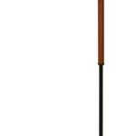 Matte Black & Leather Wrap Bent-Arm Floor Lamp