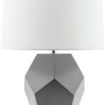 Faceted Single Table Lamp, Gray & Brushed Nickel