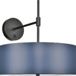 Black & Navy Drum Armed Sconce