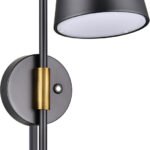Black & Brass Dimmable Single Nightstand Sconce