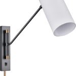 Black & Brass Long Arm Wall Sconce
