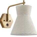 Antique Brass Single Pleated-Shade Wall Sconce