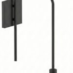Matte Black Long-Arm Wall Sconce with Acrylic Shade