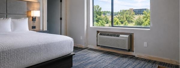 Newly built hotel guestroom with PTAC installed