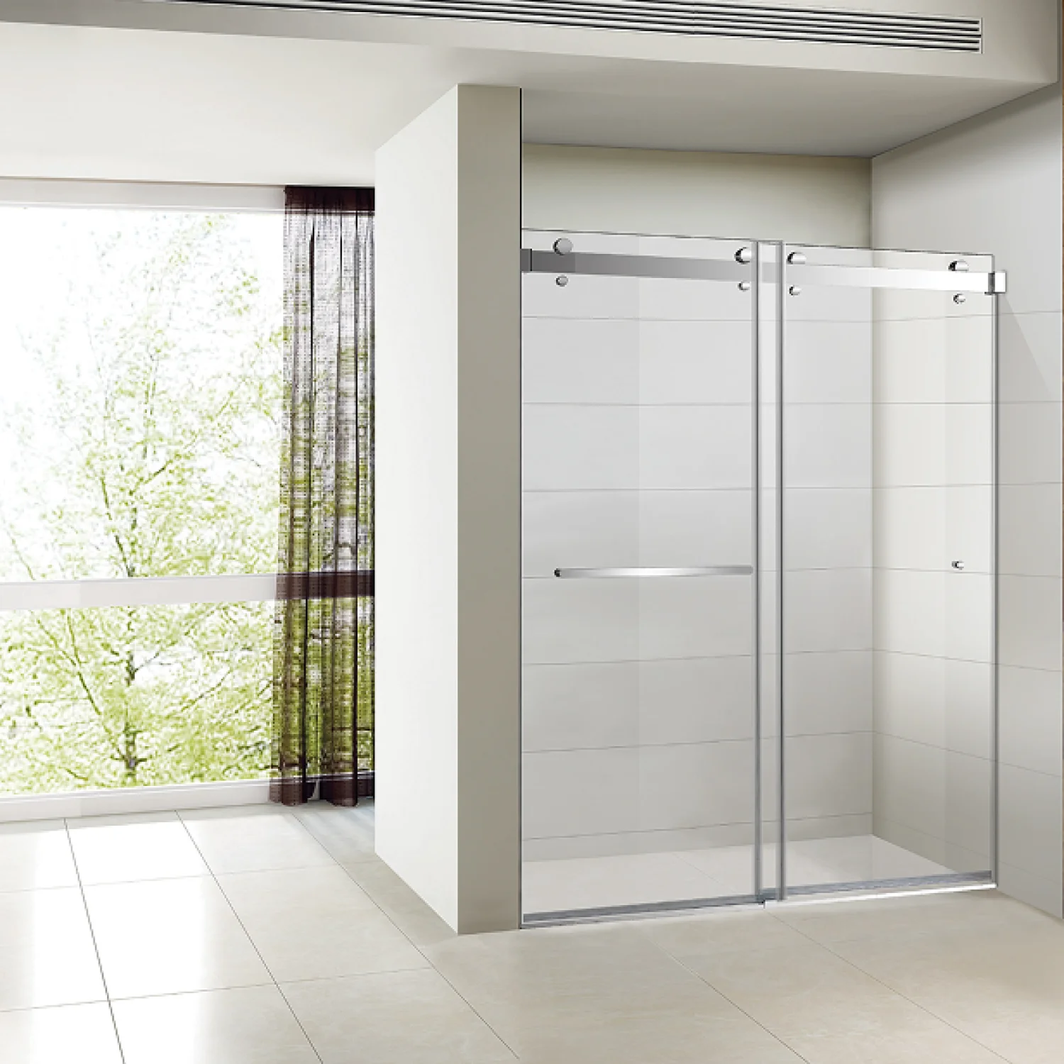 UHS-SD-004-Frameless-Double-Sliding-Bathtub-1 Frameless Double Sliding Bathtub/Shower Doors (48" x 77") - Image 1