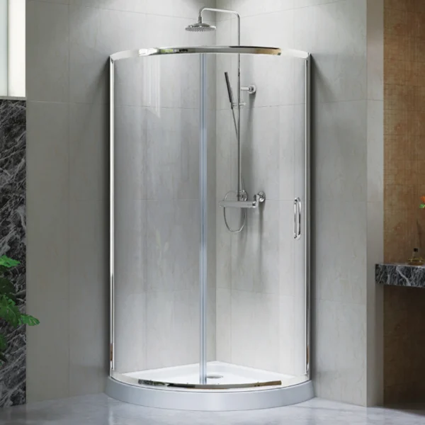 Semi-Frameless Round Corner Sliding Shower Enclosure