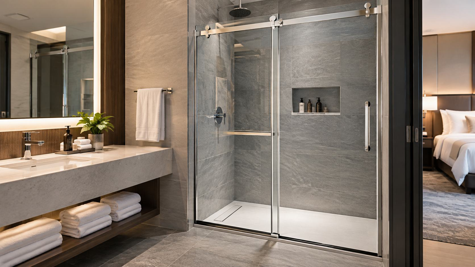 Hotel and motel guest bathrooms